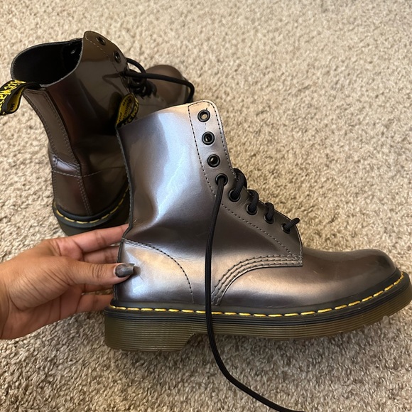 dark silver metallic dr martens - Picture 3 of 3